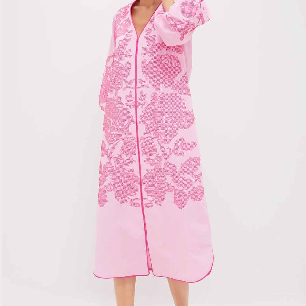 Hyacinth House pink embroidered caftan dress